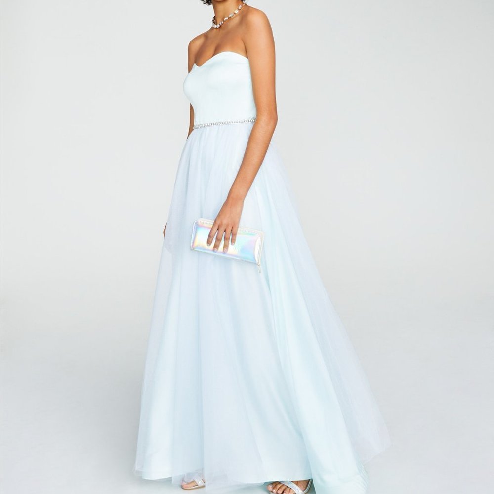 Betsey Johnson Strapless Glitter Tulle Gown - Picture 3 of 13